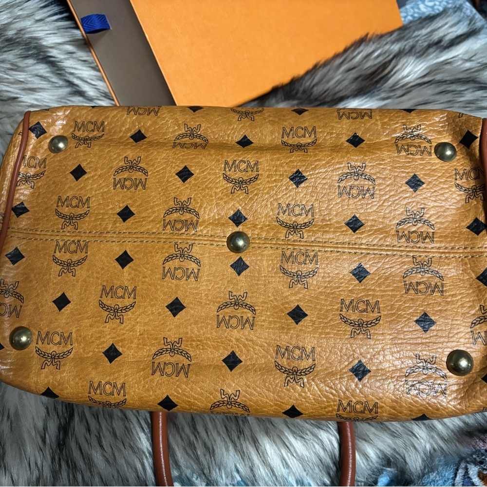 MCM Cognac Boston bag Visetos Satchel - Picture 6 of 14